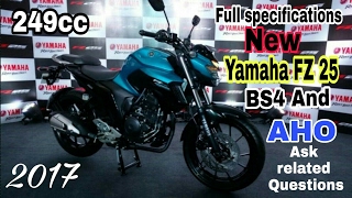 2017 Yamaha FZ25 With BS 4 And AHOPrice in India Features Specifications Mileage Full Details [upl. by Birchard245]