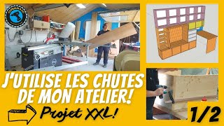 👩🏼‍🔬12 ➡️ VIDE ATELIER Je fabrique un ÉNORME meuble avec des chutes✔️✔️✔️ [upl. by Orsola574]