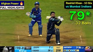 MI vs GT IPL 2023 Highlights  Rashid Khan 79 in 32 Balls vs MI  Rashid Khan Batting vs Mumbai [upl. by Willow974]