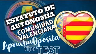 estatuto de autonomia de la comunidad valenciana tipo test parte 1 [upl. by Nojel]