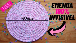 Como fazer BASE de CESTO GRANDE em ponto médio alto  Emenda 100 invisível  Fácil  Novelo Rosa [upl. by Atnohsal]