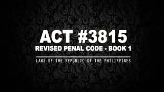 REVISED PENAL CODE  BOOK 1 AUDIOBOOK [upl. by Cleodal]