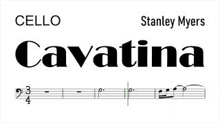 Cavatina Cello Sheet Music Backing Track Play Along Partitura [upl. by Monika319]