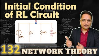 Initial Condition Example for RL circuit in Network Theory [upl. by Cletis562]