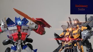 07 Optimus vs Terrorcons Transformers Stop Motion Fight [upl. by Nauqel518]