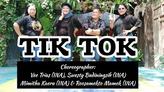 TIK TOK  Line Dance  VSMM  Vee Trias Swesty Mitha amp Mamek All INA Sept 2024  Amraz Dance [upl. by Annahsor]