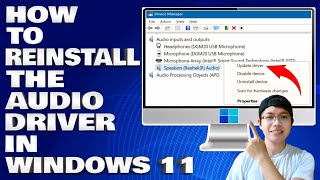 How To Reinstall The Audio Driver in Windows 1011 Guide [upl. by Wessling]