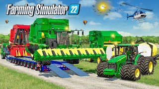 Mega COTTON FARM Harvest amp Harvester TRANSFER In FS22  FS22  TIMELAPSE [upl. by Gignac72]