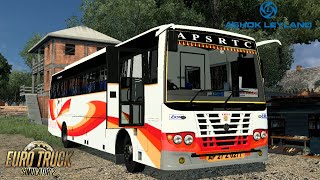 Ashok Leyland Viking Bus Driving on New Indian Map Mod  Euro Truck Simulator 2 [upl. by Kacerek]