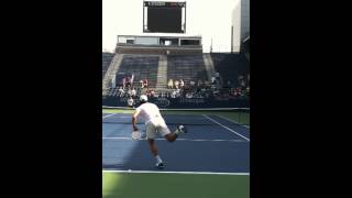 Milos Raonic Kick serve Slow Motion [upl. by Rehttam512]