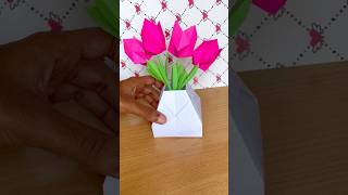 Simple and beautiful origami flower pot ✨🌷🪴  Art beats [upl. by Buchbinder552]