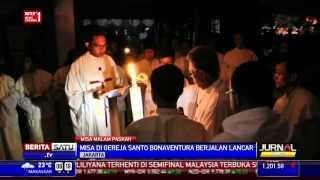 Misa Sabtu Suci di Gereja Bonaventura Dinyalakan Lilin Raksasa [upl. by Beitz749]