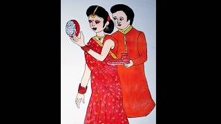 Karva chauth 😍❤️🫶🫶💕 drawing krwachauth art firstkarwachauth painting celebratingkarwachauth [upl. by Accebor220]