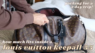 packing a louis vuitton keepall 55 for a long weekend [upl. by Ahcilef]