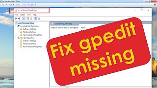 Group policy editor gpeditmsc missing windows 10 [upl. by Mor]