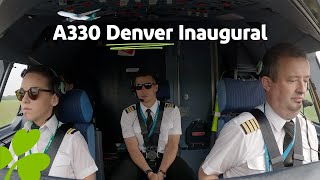 Behind The Scenes in the A330 Flight Deck  Dublin to Denver Inaugural  Aer Lingus [upl. by Pinkham]