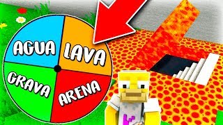 GIRA LA RULETA DE LA SUERTE Y CONSTRUYE un BUNKER SECRETO en MINECRAFT 😂 [upl. by Neelie]