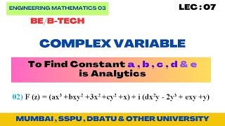 Complex Variable Constant Engineering Mathematics  Mumbai University [upl. by Irt428]