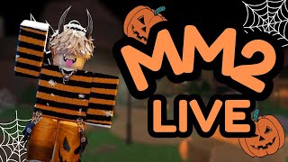 🦇🎃MM2 WITH SUBSCRIBERS🎃🦇RANDOM WEAPON GIVEAWAY AT EVER 10 SUBSCRIBERS GOAL 2K SUBS🎃🦇 [upl. by Ahsyekat995]