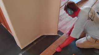 🤪Easy hack for how to trace and cut laminate around an angled wall [upl. by Devitt]