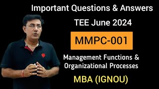 MMPC001 IMPORTANT QNS amp ANS FOR JUNE 2024 MBA IGNOU [upl. by Fonville438]