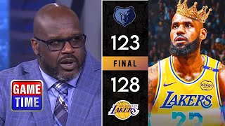 NBA GameTime  quotLakers are REAL contendersquot  Shaq on LeBron tripledouble in win over Grizzlies 👑 [upl. by Scammon]