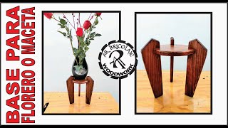 CÓMO HACER BASE DE MADERA PARA FLORERO O MACETAS  AR BRICOLAJE WOODWORK [upl. by Anitsuj738]