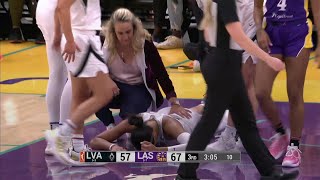 🫣 Aja Wilson HARD FALL After Cameron Brink Fouls Her  WNBA Las Vegas Aces vs Los Angeles Sparks [upl. by Thesda]