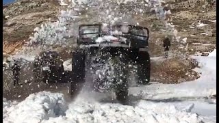 Nissan Patrol v8  81 litre  Extreme Snow Jump [upl. by Rekcut]