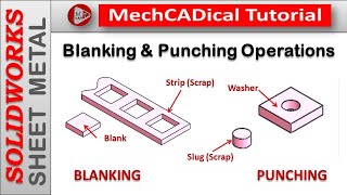 Blanking and PiercingPunching Operations In SolidWorks Sheet Metal [upl. by Verene574]