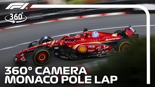 360 CAM Charles Leclerc Takes Pole Position  2024 Monaco Grand Prix [upl. by Soigroeg236]