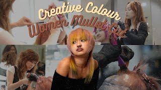 Stunning Creative Color Womens Mullet Haircut ft Saori Nakazono amp Kylie Pham [upl. by Naujed]