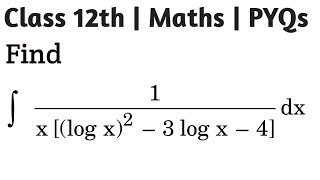 Integrate 1xlog x23 log x 4 cbse2024 integrals [upl. by Arimak281]