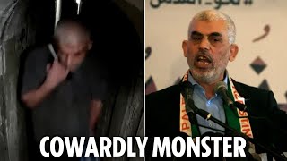 Evil Hamas boss Yahya Sinwar hides in tunnel the night before Oct 7 massacre new video reveals [upl. by Lucho]