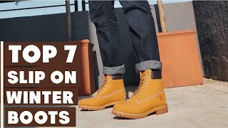 Top 7 SlipOn Winter Boots for Men Best Choices for Cold Weather [upl. by Eidnar]