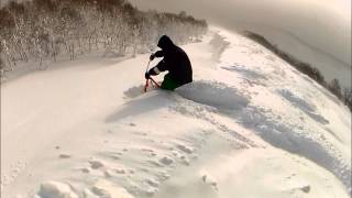 201301 ニセコ 雪遊び スノースクート niseko POWDER SnowScoot Snowboard [upl. by Sibylle]