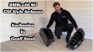 BMW e46 M3 CSL Airbox comparison review  Karbonius vs Geoff Steel Racing  Part 1 [upl. by Anbul]