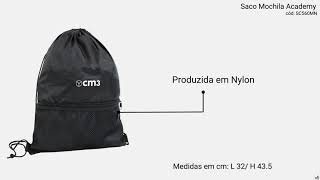 Saco Mochila Academy  cm3 Brindes Personalizados [upl. by Naiva]