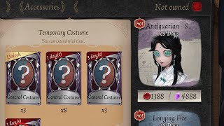 Identity V  USING MY ANNIVERSARY UNLOCK CARD ON ANTIQUARIANS NEW SHOP SKIN  Gameplay [upl. by Norvil71]