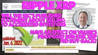 Will A Ripple XRP Verdict INCLUDE Accredited Investors Only amp Is THIS When The FED Will BuyBack [upl. by Jose810]