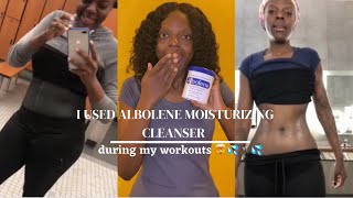 I used ALBOLENE moisturizing cleanser during my workouts 🤯💦🏃🏾‍♀️💦🏋🏾‍♀️🚴🏾‍♀️ [upl. by Grath]