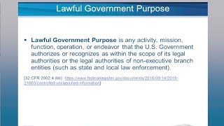 Controlled Unclassified Information  Lawful Government Purpose [upl. by Coady]