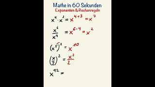 Exponentiell besser in Mathe Die 5 wichtigsten Rechenregeln die du kennen musst 🧮🫶🏻 [upl. by Trinity192]