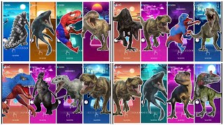 Megamix The Tyrannosaurus Rex🆚The Mosasaurus🆚Albertosaurus🆚The Cryolophosaurus  Tiles Hop [upl. by Hesper754]