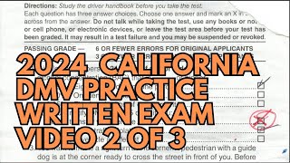 2024 California DMV written exam  Actual Questions and Answers  PART 2 OF 3 [upl. by Zondra631]