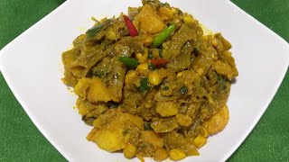 শিম আলুর ঘাটিShim alur sobji RecipeFlat Bins with potato curry [upl. by Noemis]