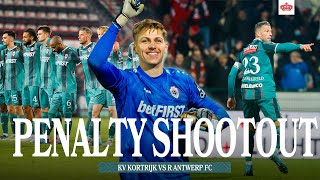 PENALTY SHOOTOUT I KV KORTRIJK 34 R ANTWERP FC I CROKY CUP 116 I 202425 [upl. by Meade]