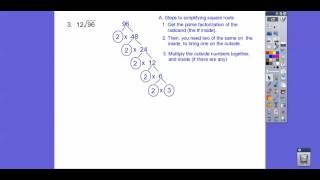 Simplifying Square Roots Radicals  Module 31 Part 3 [upl. by Crenshaw]