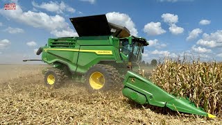 2800 Acre Corn Field Harvested by JOHN DEERE X9 1100 Combines [upl. by Corb]