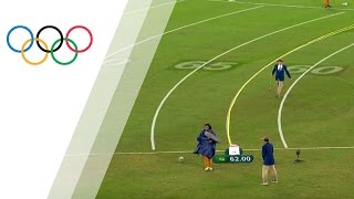 Startled sound operator almost gets hit by Perkovic´s discus throw [upl. by Kay285]